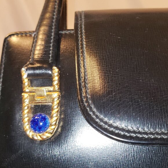 RARE Vintage 60's Gucci Kelly Handbag w/Lapis Lazuli Beads - Picture 13 of 16